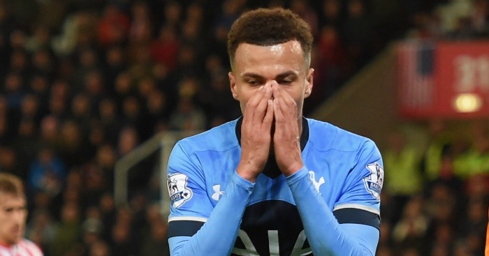 Dele Alli miss at Stoke Dele Alli: Lost possession more than any other player this weekend