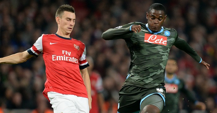 Duvan Zapata: In action against Arsenal in 2013