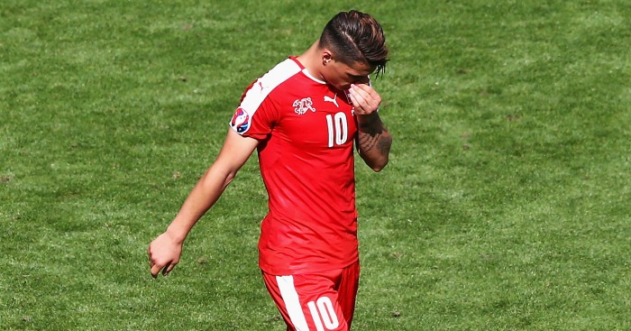 Granit Xhaka, Switzerland Granit Xhaka: Dejected after spot-kick horror show