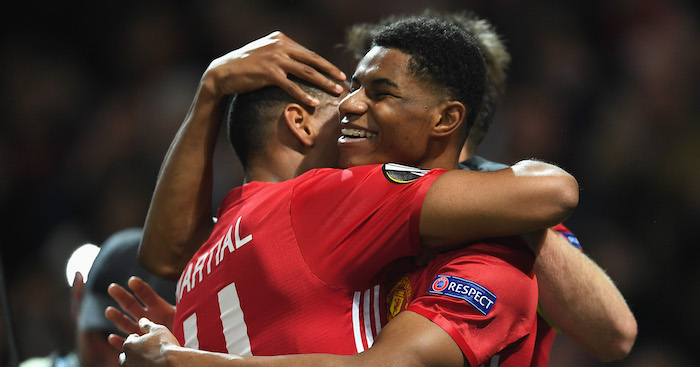 during the UEFA Europa League quarter final second leg match between Manchester United and RSC Anderlecht at Old Trafford on April 20, 2017 in Manchester, United Kingdom.