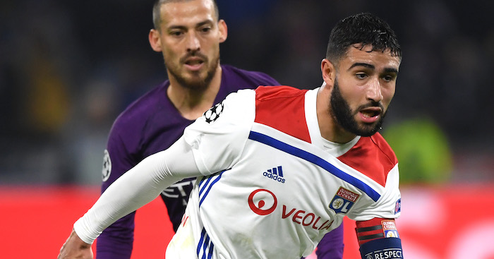 during the UEFA Champions League Group F match between Olympique Lyonnais and Manchester City at Groupama Stadium on November 27, 2018 in Lyon, France.