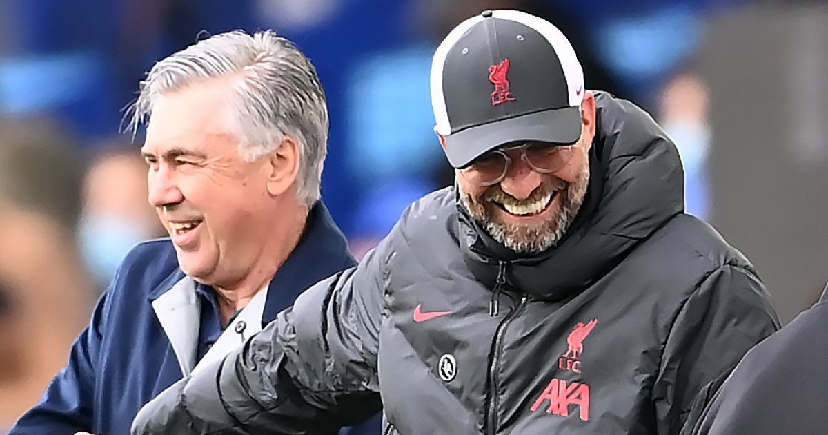 Carlo Ancelotti, Jurgen Klopp Goodison Park Merseyside derby TEAMtalk Carlo Ancelotti, Jurgen Klopp Goodison Park Merseyside derby