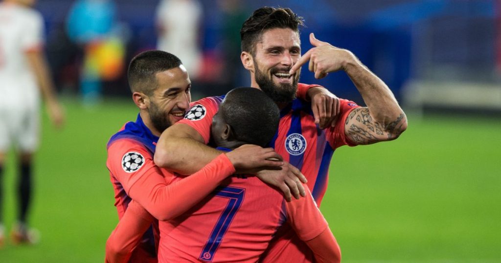 Hakim Ziyech, Olivier Giroud, Ngolo Kante Chelsea TEAMtalk