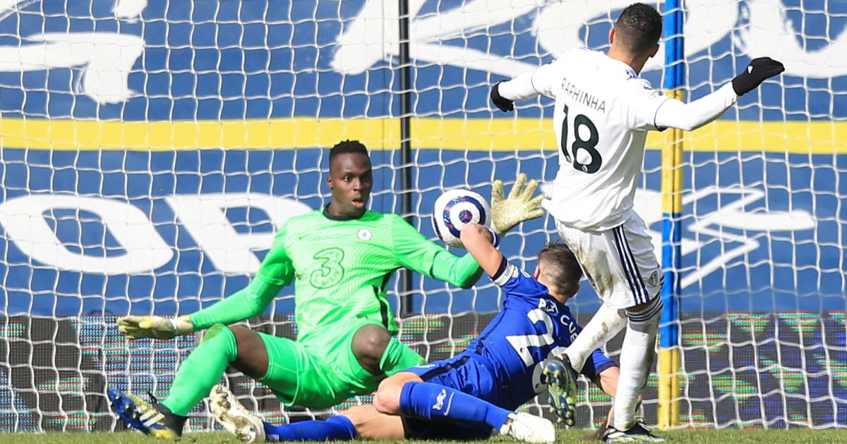 Raphinha shot, Edouard Mendy save
