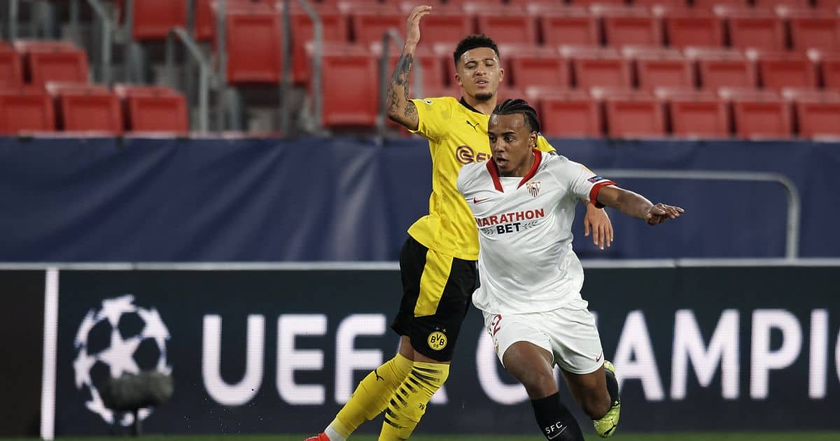 Jadon Sancho, Jules Kounde Sevilla v Borussia Dortmund February 2021