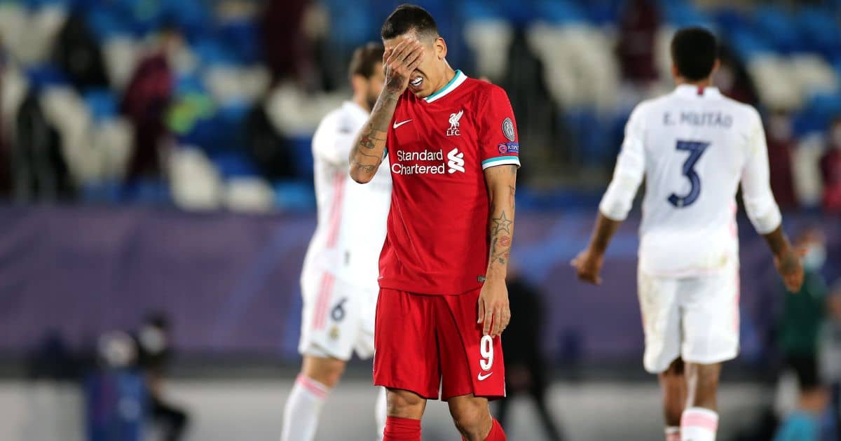 Roberto Firmino Real Madrid v Liverpool April 2021