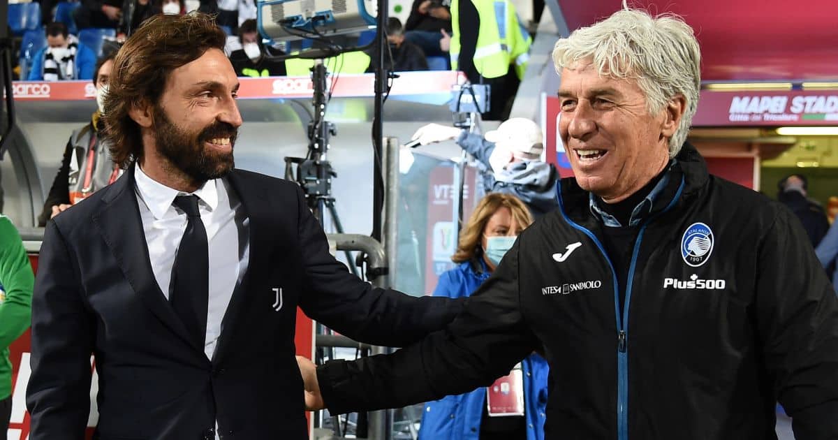 Andrea.Pirlo, Gian Piero Gasperini.2021.TEAMtalk1 Andrea.Pirlo, Gian Piero Gasperini.2021.TEAMtalk1