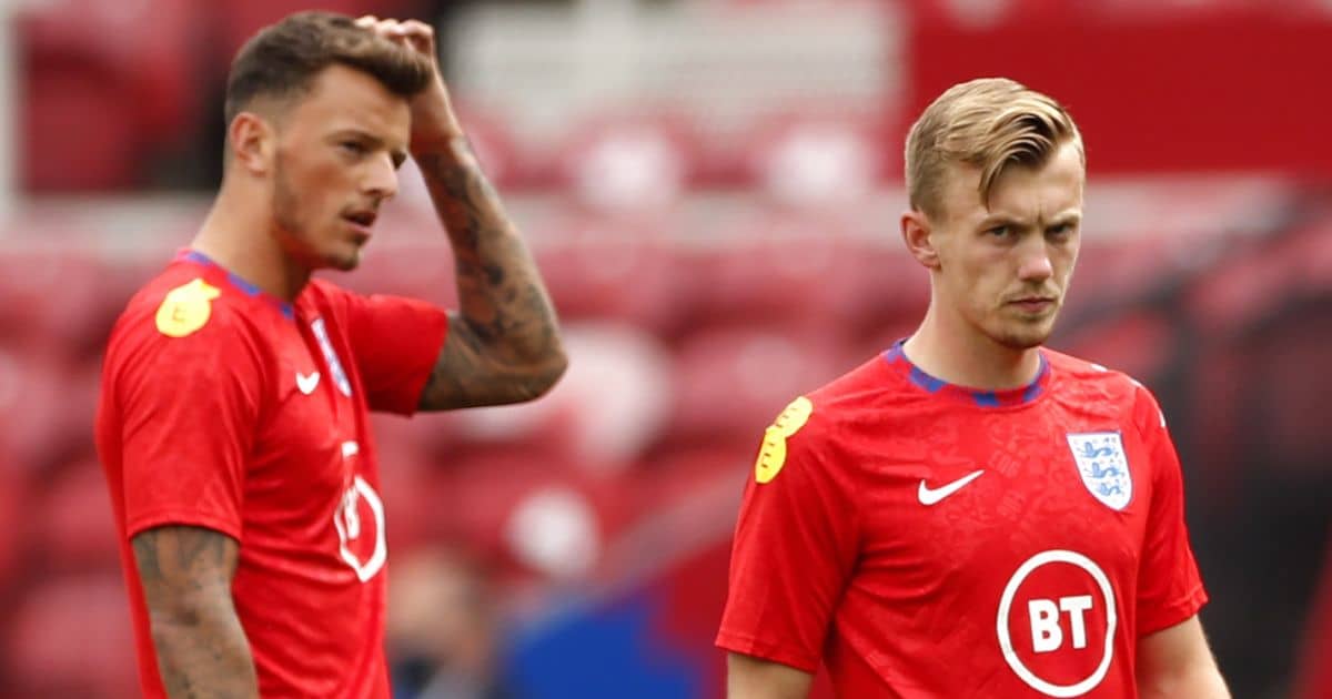 Ben White, James Ward-Prowse England warm-up, TEAMtalk Ben White, James Ward-Prowse England warm-up