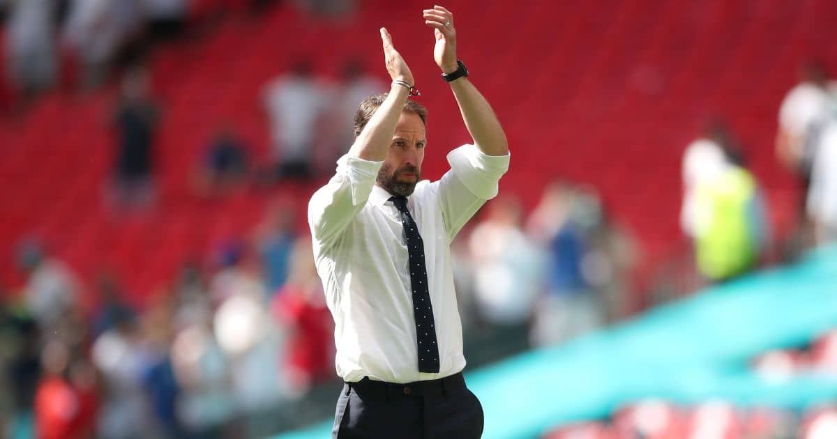 Gareth Southgate, England manager applauds fans after England beat Croatia at Euro 2020, 13/06/2021, TEAMtalk Gareth Southgate, England manager applauds fans after England beat Croatia at Euro 2020, 13/06/2021, TEAMtalk