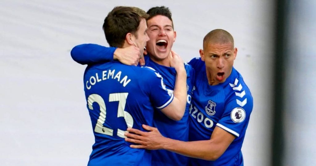 Seamus Coleman, James Rodriguez, Richarlison, Everton TEAMtalk
