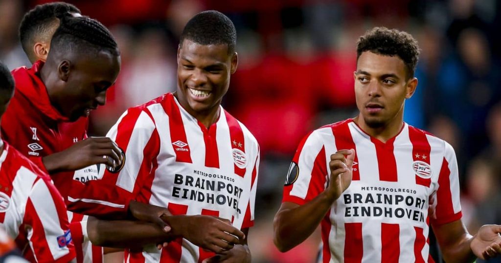 Denzel Dumfries., Donyell Malen, PSV celeb