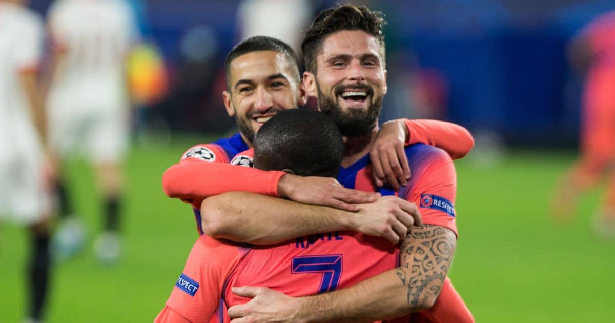 Hakim Ziyech, N'golo Kante, Olivier Giroud, Chelsea celeb, TEAMtalk Hakim Ziyech, N'golo Kante, Olivier Giroud, Chelsea celeb