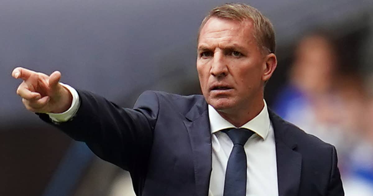 Brendan Rodgers during the 2021 Community Shield as Leicester defeated Man City 1-0 Leicester manager Brendan Rodgers during the 2021 Community Shield