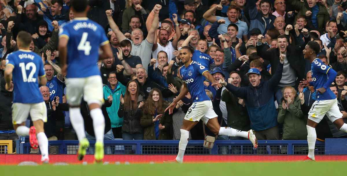Dominic Calvert-Lewin celebrates scoring against Southampton