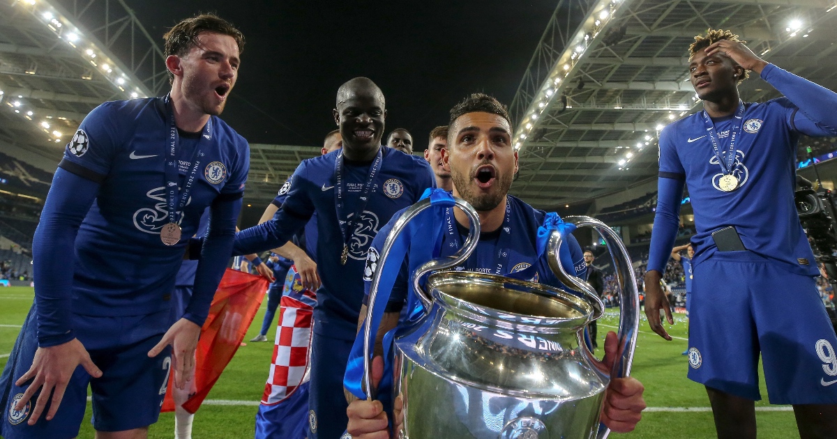 Emerson Palmieri holds the Champions League trophy Chelsea Emerson Chelsea