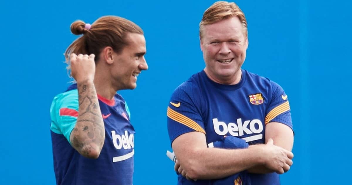Antoine Griezmann in Barcelona training with Ronald Koeman