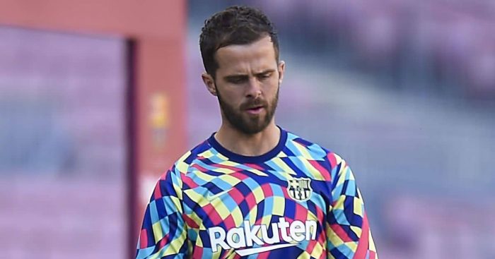 Miralem Pjanic during Barcelona v Atletico Madrid