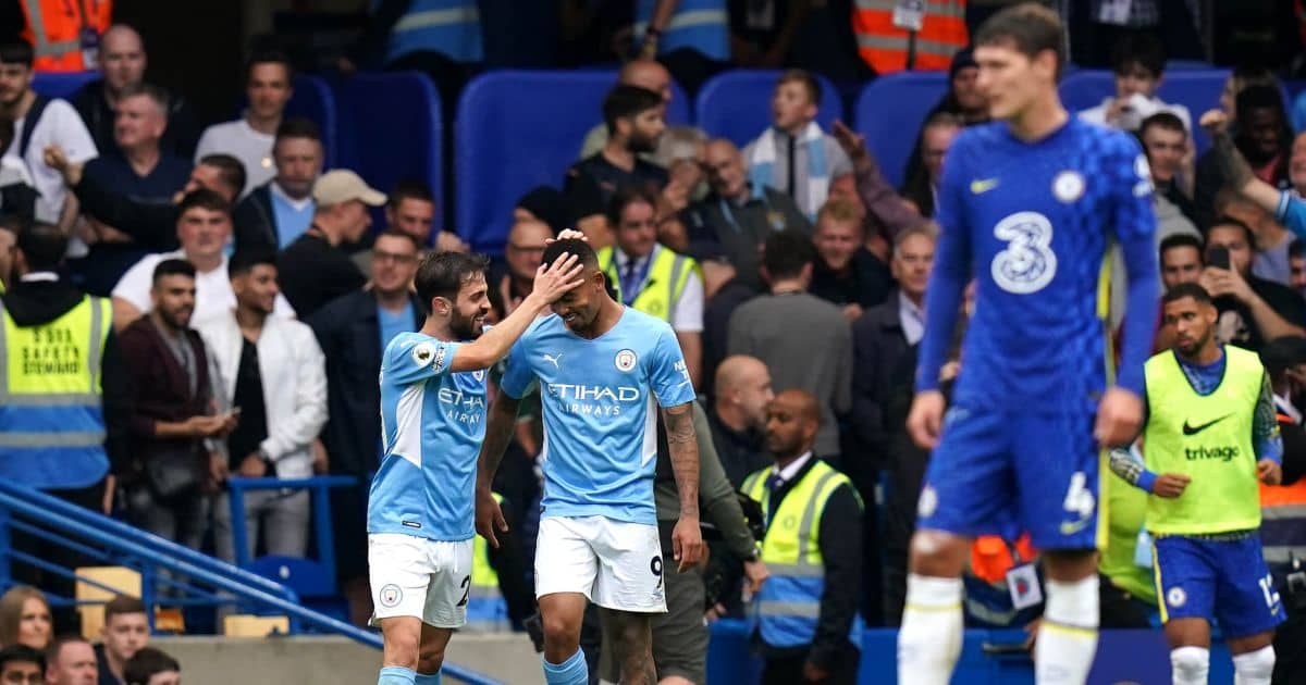 Manchester City players Bernardo Silva and Gabriel Jesus