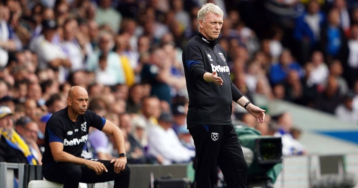 West Ham manager David Moyes watches on as his team face Leeds in the Premier League, September 2021 West Ham manager David Moyes