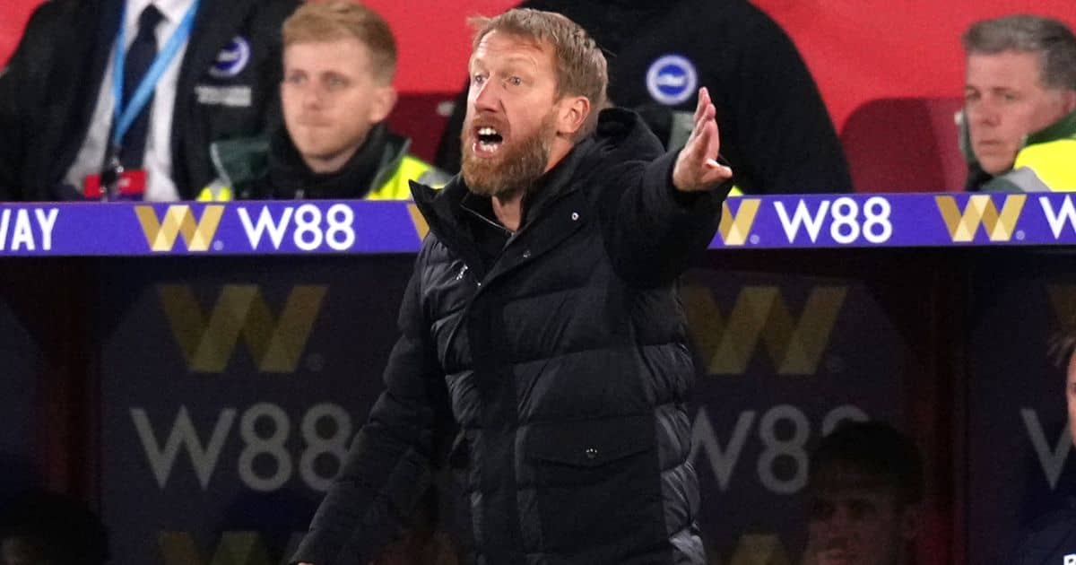 Graham Potter Brighton against Crystal Palace at Selhurst Park