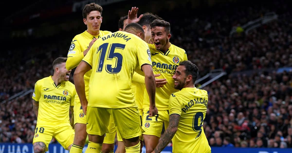 Villarreal defender Pau Torres celebrates with his team-mates during the Champions League clash against Man Utd, September 2021 Villarreal defender Pau Torres