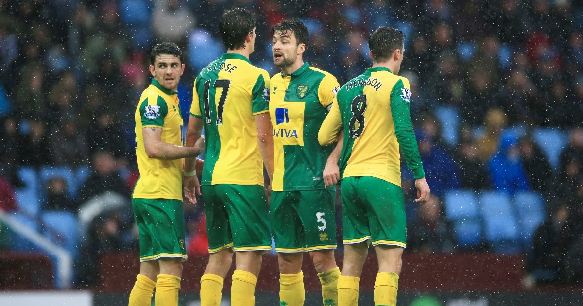 Robbie Brady and Russell Martin in action for Norwich