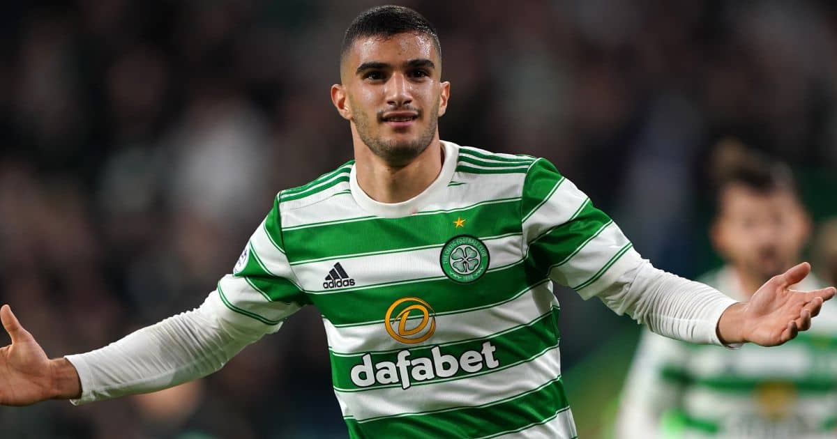Celtic's Liel Abada celebrates scoring their side's second goal of the game against Raith Rovers