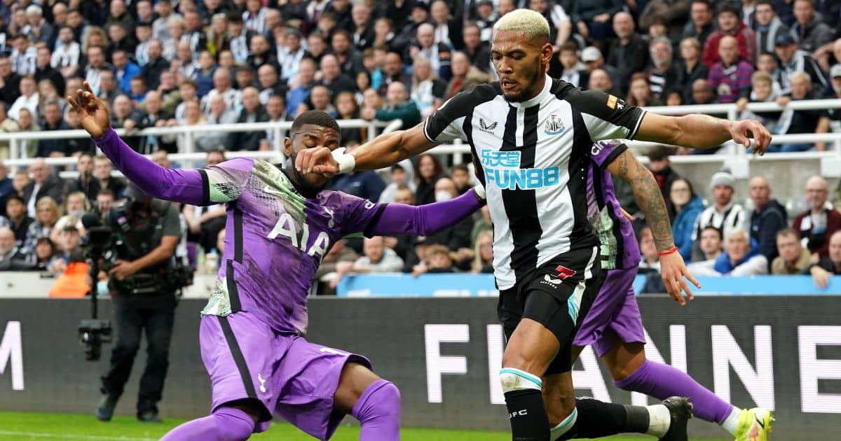 Joelinton, Emerson Royal Newcastle v Tottenham October 2021