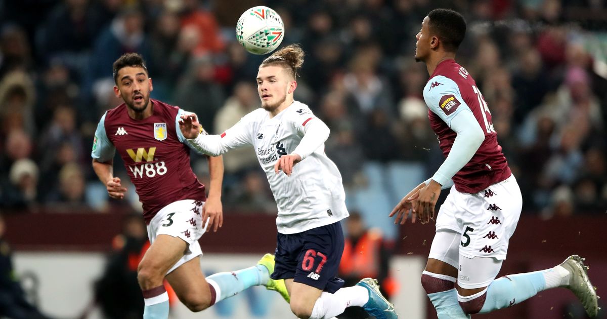 Aston Villa during the Carabao Cup against Liverpool.
