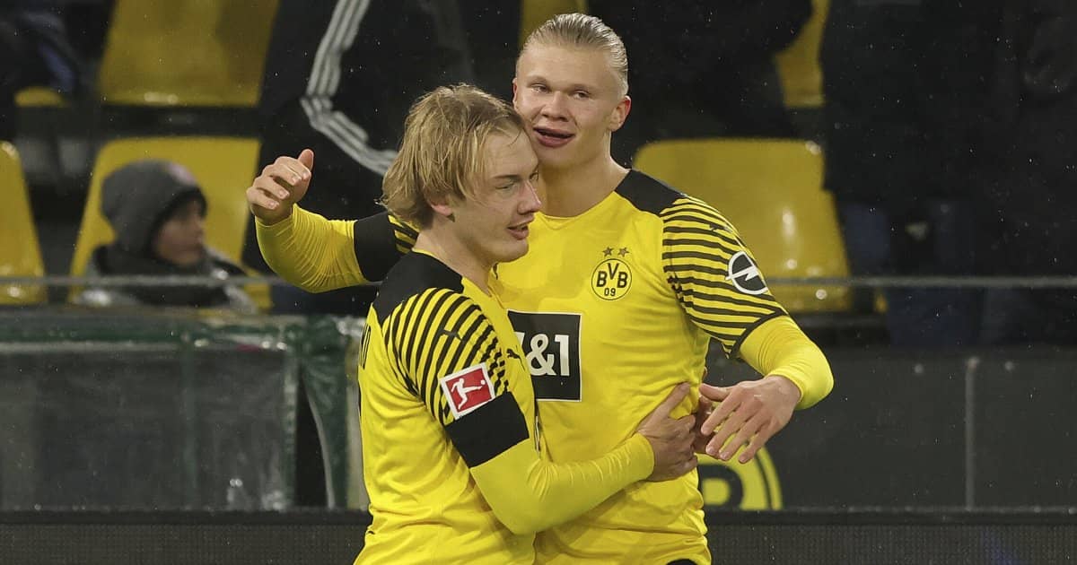 Erling Haaland in action for Dortmund against Bayern
