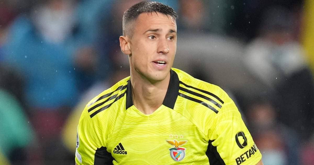 Odysseas Vlachodimos playing for Benfica