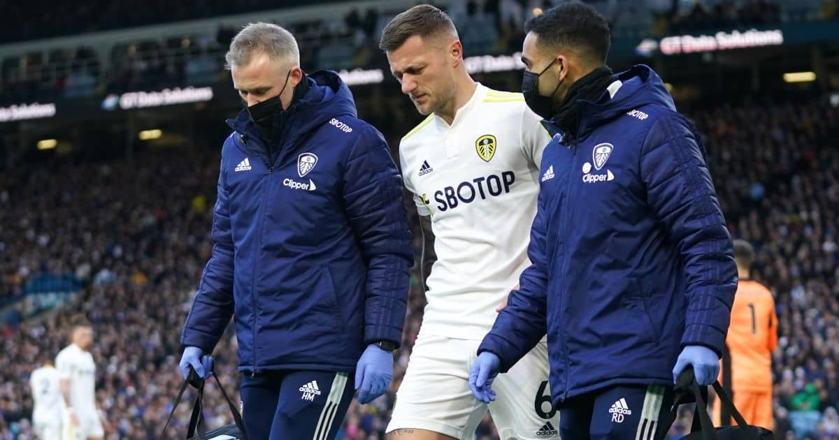 Liam Cooper, hamstring strain, Leeds v Brentford Liam Cooper, hamstring strain, Leeds v Brentford Premier League game at Elland Road