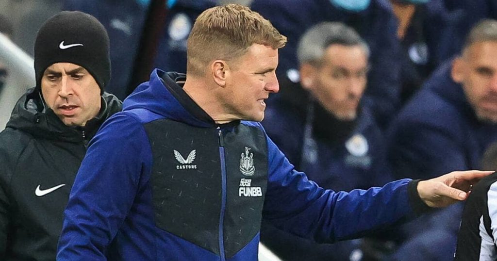 Eddie Howe on the Newcastle touchline