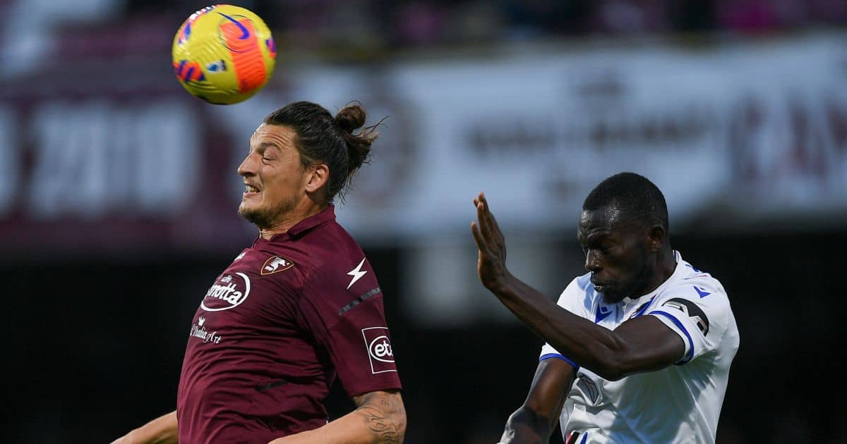 Omar Colley, Milan Djuric Salernitana v Sampdoria November 2021