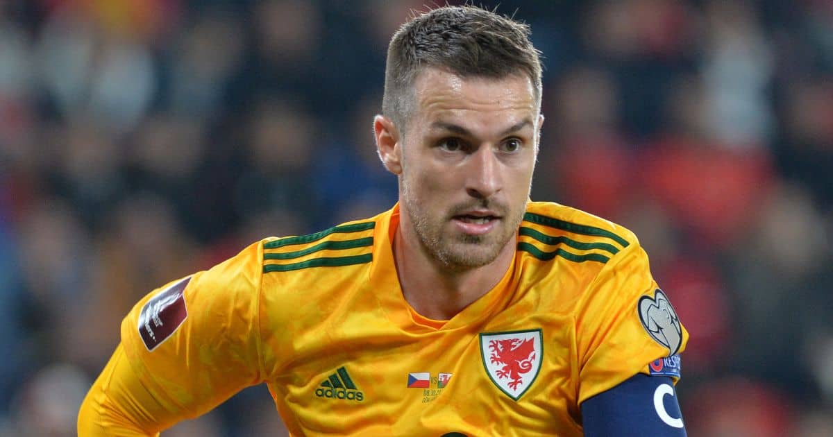 Aaron Ramsey in action for Wales during World Cup qualifier against Czech Republic