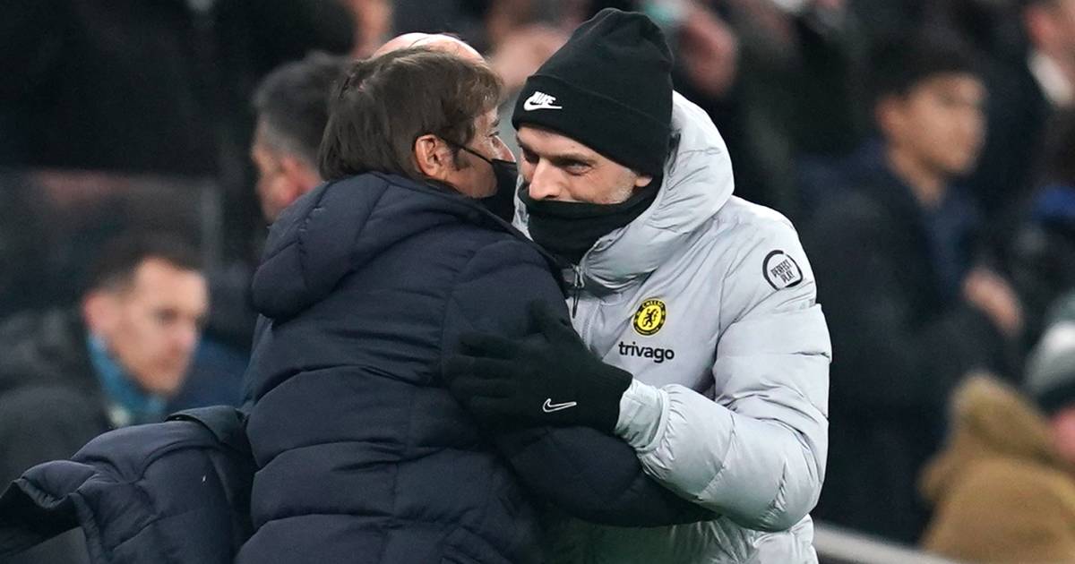 Tottenham and Chelsea managers Antonio Conte and Thomas Tuchel embrace Tottenham and Chelsea managers Antonio Conte and Thomas Tuchel embrace