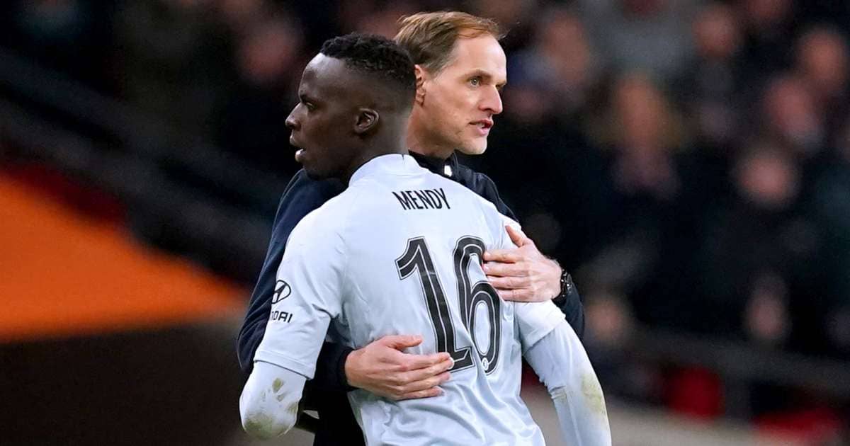 Thomas Tuchel taking off Edouard Mendy for Chelsea