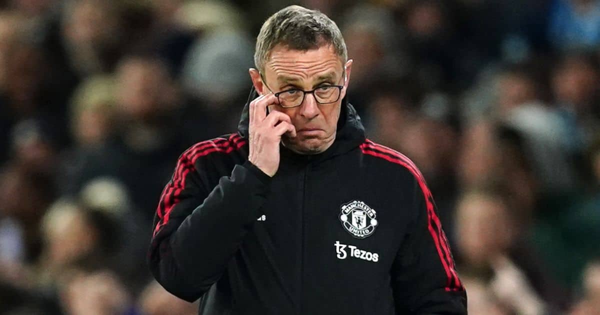 Ralf Rangnick on the Man Utd touchline