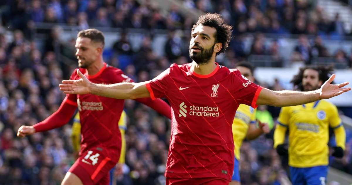 Mohamed Salah celebrates scoring for Liverpool with Jordan Henderson in the background Mohamed Salah celebrates scoring for Liverpool