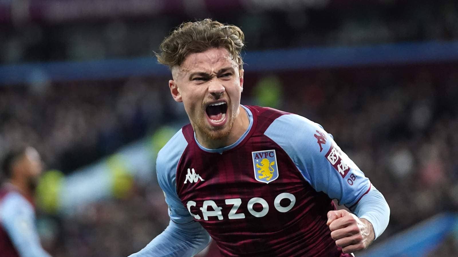 Matty Cash celebrating for Aston Villa