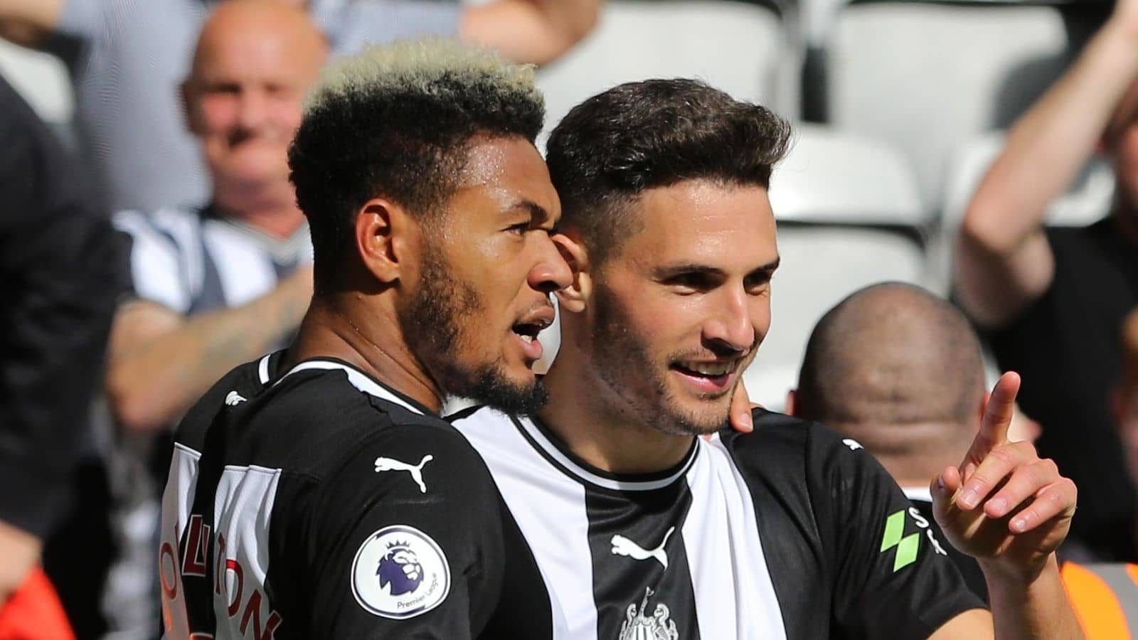 Joelinton, Fabian Schar, Newcastle celeb Joelinton, Fabian Schar, Newcastle celeb during Premier League game v Watford