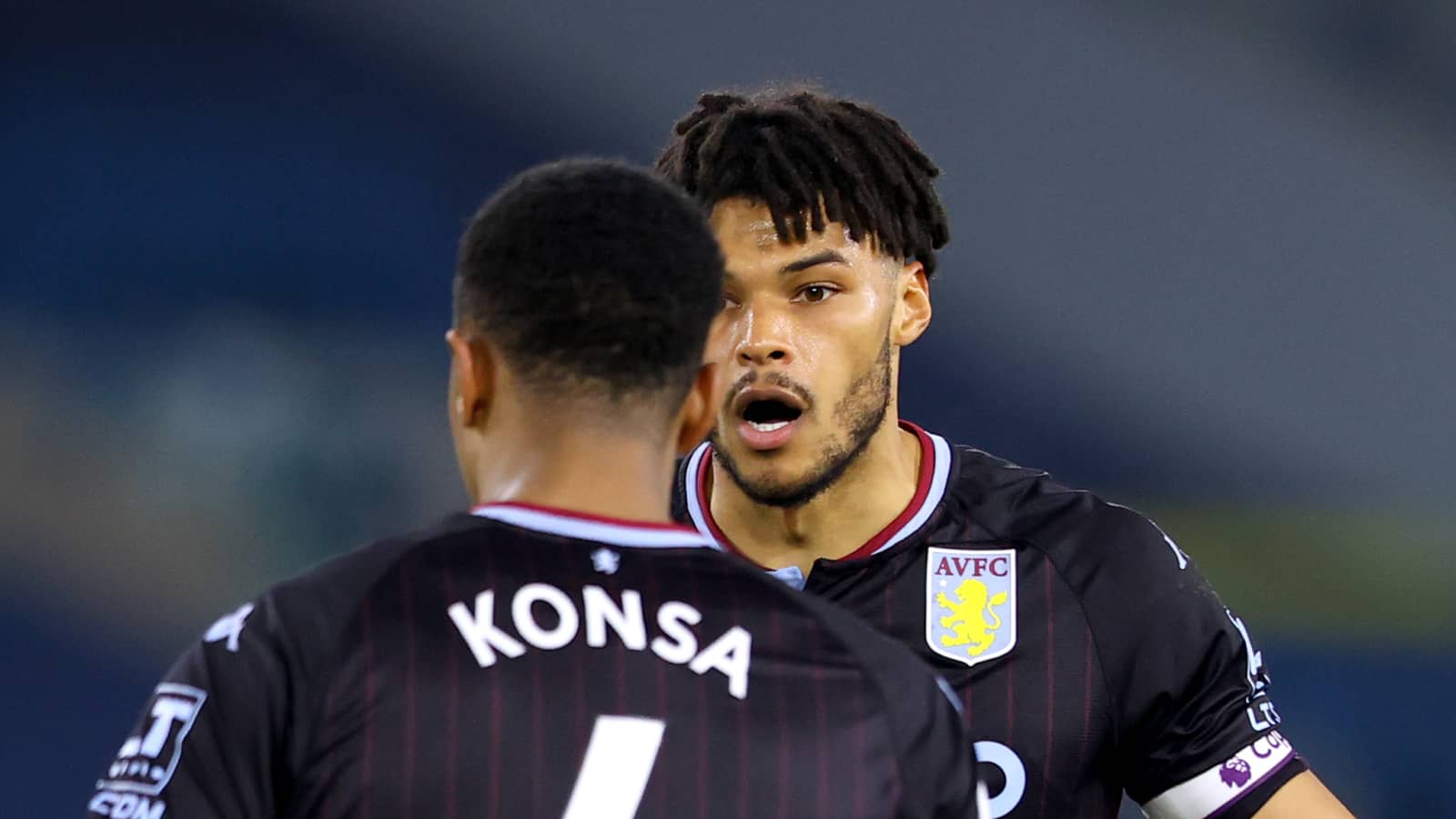 Tyrone Mings, Ezri Konsa, Aston Villa, February 2021.
