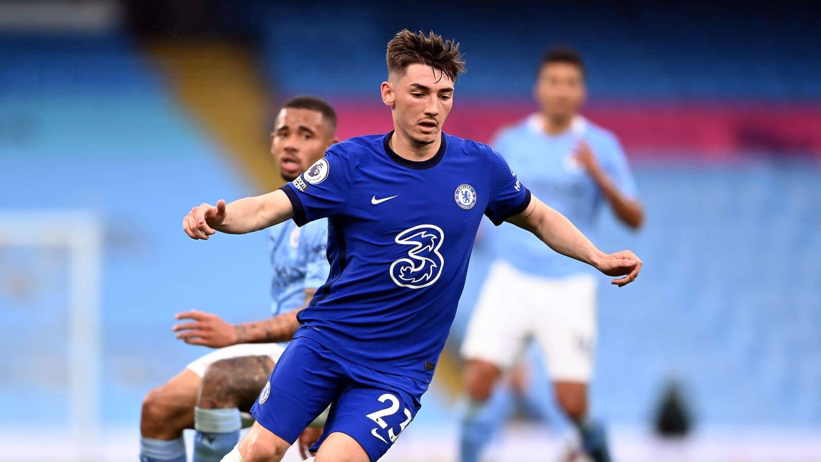 Billy Gilmour in action for Chelsea against Man City, May 2021 Billy Gilmour, Man City v Chelsea May 2021