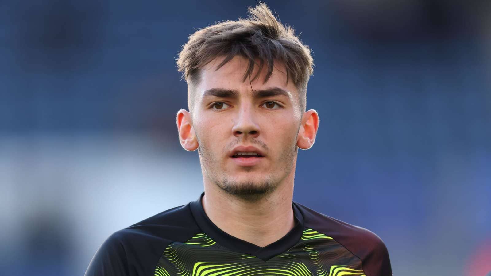 Billy Gilmour warming up with Norwich City