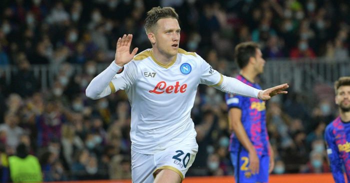 Piotr Zielinski of Napoli celebrates scoring a goal