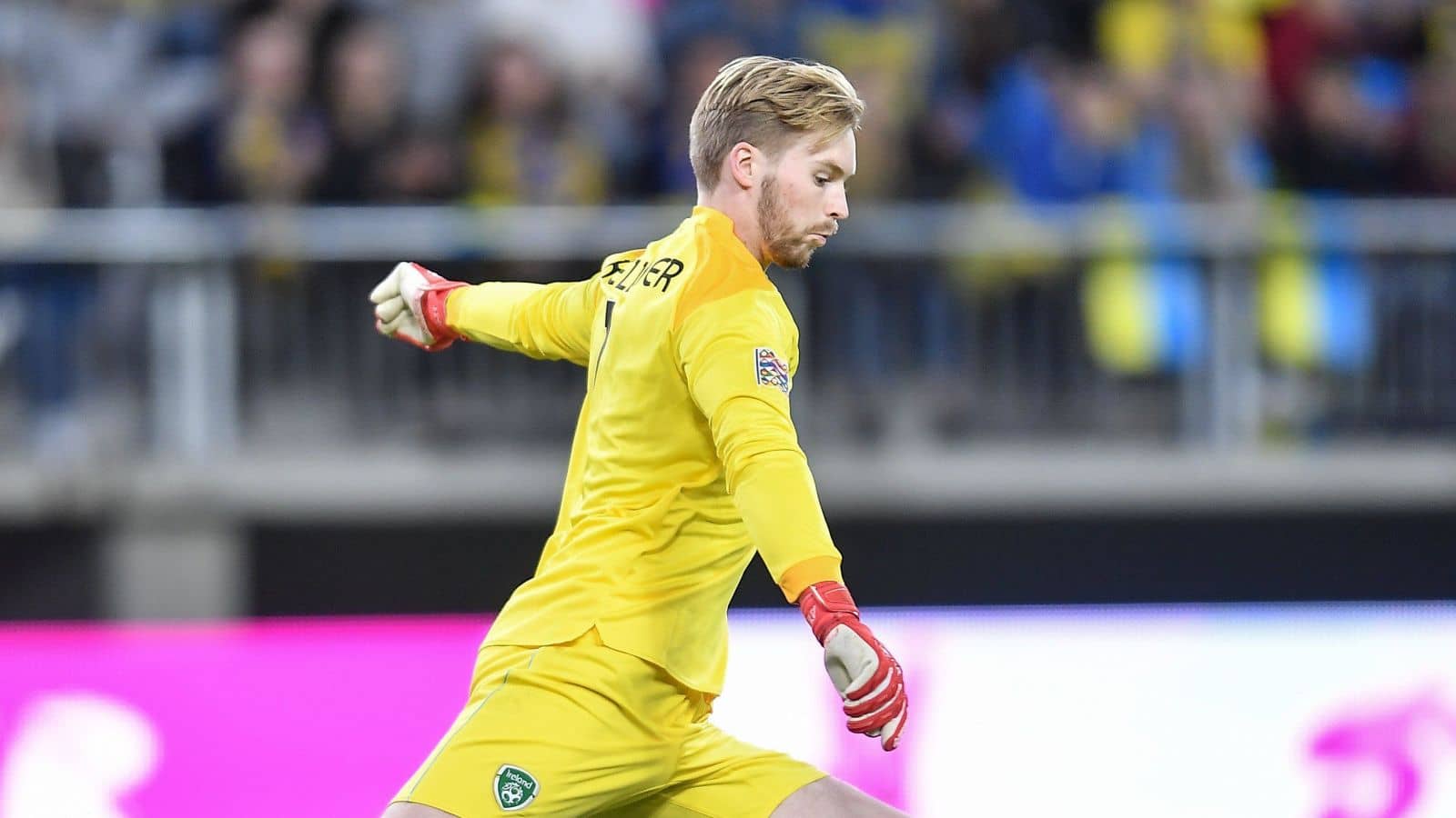Caoimhin Kelleher takes a goal kick for the Republic of Ireland against Ukraine, June 2022 Caoimhin Kelleher, Ukraine v Republic of Ireland June 2022