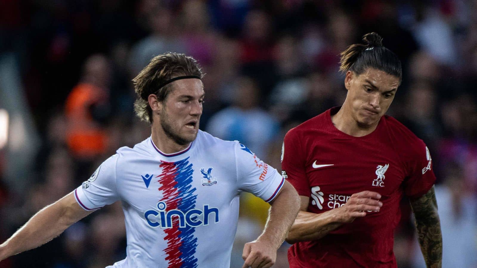 Joachim Andersen, Darwin Nunez Liverpool v Palace Joachim Andersen, Darwin Nunez Liverpool v Palace