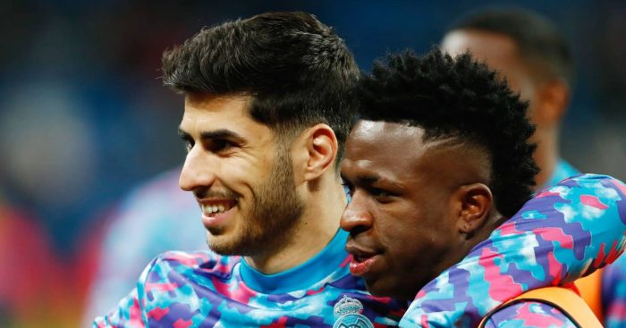 Real Madrid forwards Marco Asensio and Vinicius Jr.