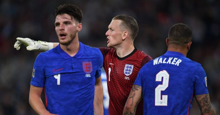 Jordan Pickford, Declan Rice, Kyle Walker, June 2022