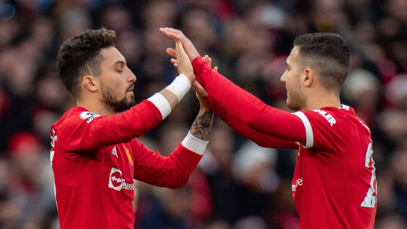Alex Telles, Diogo Dalot, Manchester United, December 2021